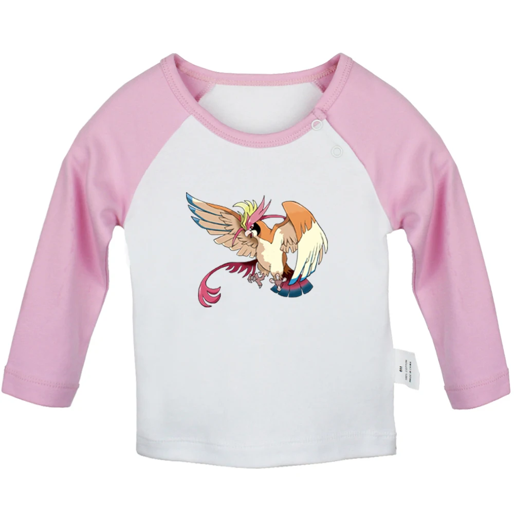 JcBabyYCP960C Футболки для новорожденных с рисунком из мультфильма «Pokemon Beedrill Pidgeot Pidgey Venomoth Tauros»; реглан для малышей; футболки с длинными рукавами - Цвет: JcBabyYCP960C