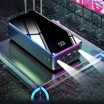 

50000mAh Real Power Bank Charging 3 input 4 output 2.1A fast charging Poverbank For iphone Xiaomi Pack Charge External Battery