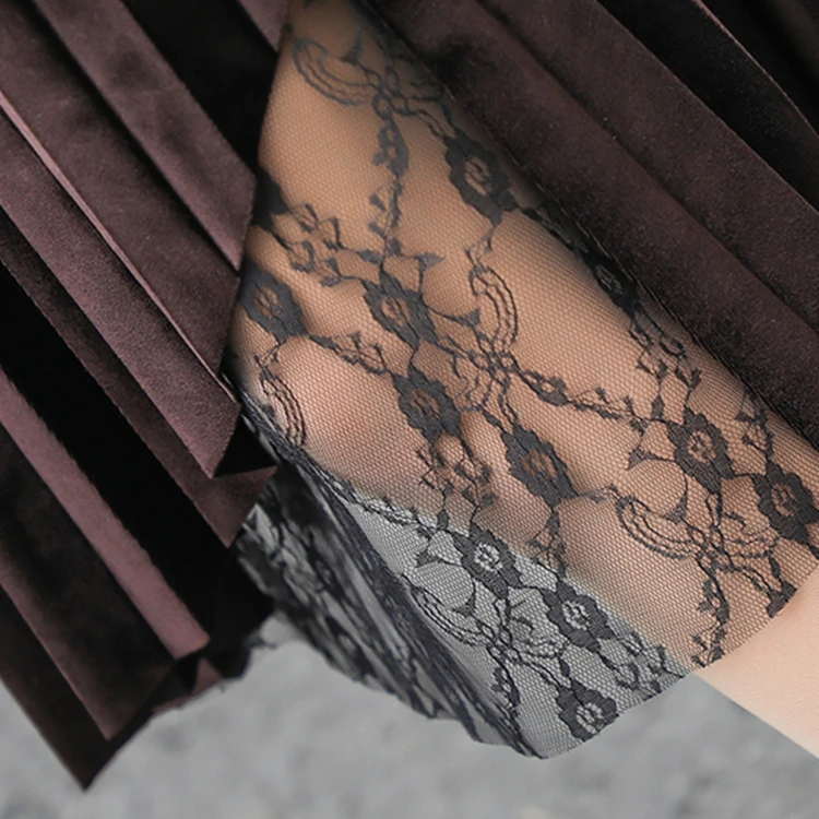 Colorfaith Женская осенне-зимняя длинная юбка плиссированная кружевная фатиновая Асимметричная Корейская стильная модная женская элегантная юбка SK1169