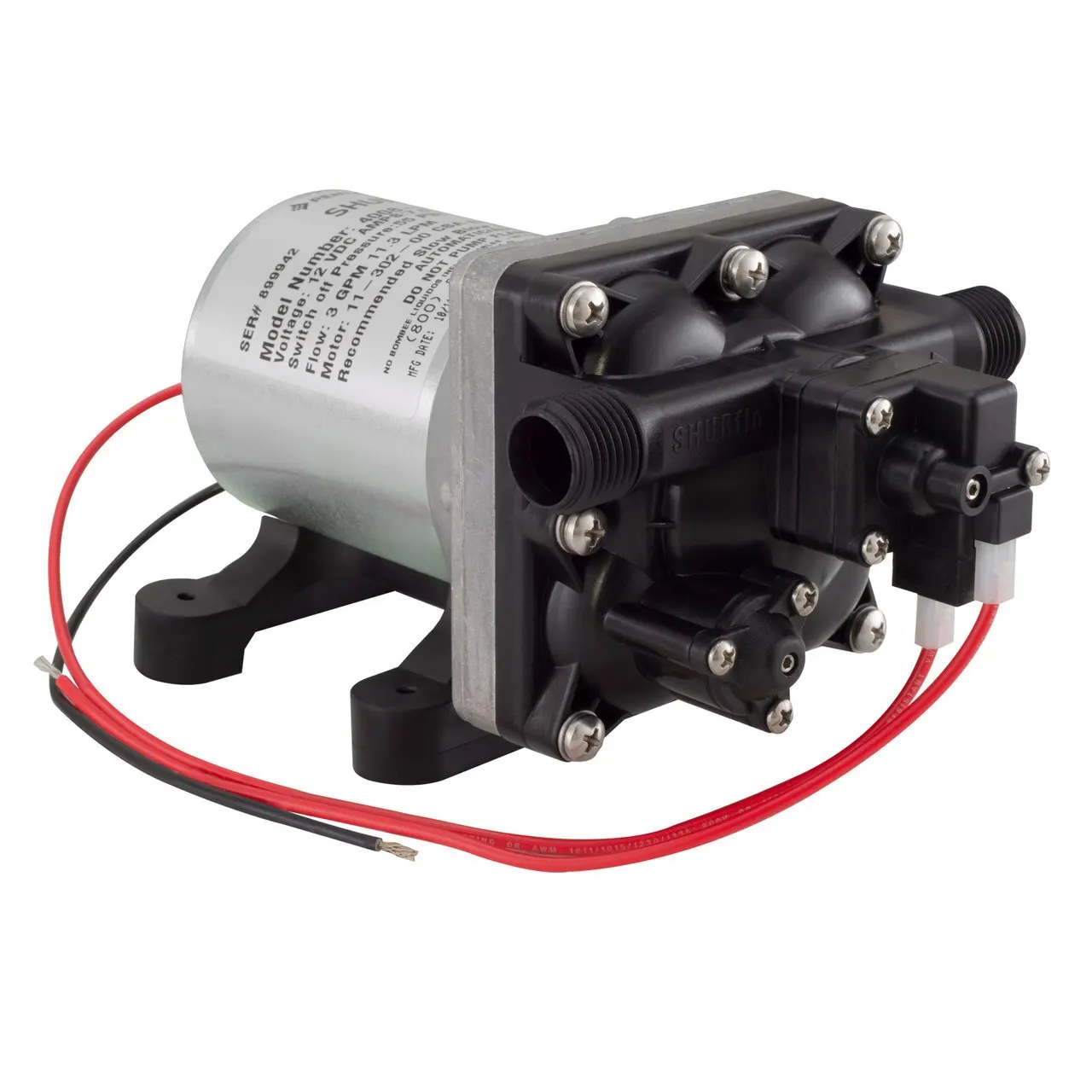 SHURFLO REVOLUTION 4008-101-A65 RV FRESH WATER PUMP 12V DC 3GPM 11.3L/min 60PSI diaphragm Pump high flow high pressure suck 1.8m