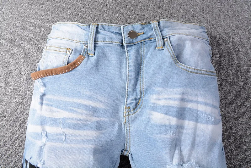 Мужские Эластичные Обтягивающие джинсы с эффектом потертости