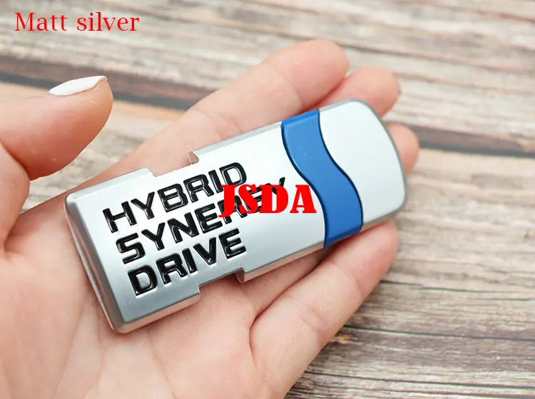 Matt silver HYBRID Горячая Распродажа, гибридный 3D металлический Автомобильный логотип, боковой значок, креативное украшение, эмблема на задний багажник, наклейки, Стайлинг - Название цвета: Matt silver HYBRID
