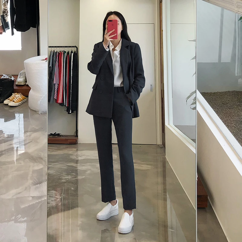 

Suit female 2020 spring new OL professional dress fashion suit interview overalls coat two sets of temperament women's clothing