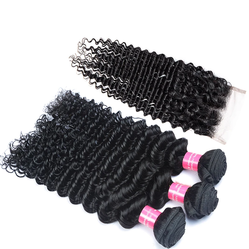 com fechamento 100% cabelo humano 3 pacotes
