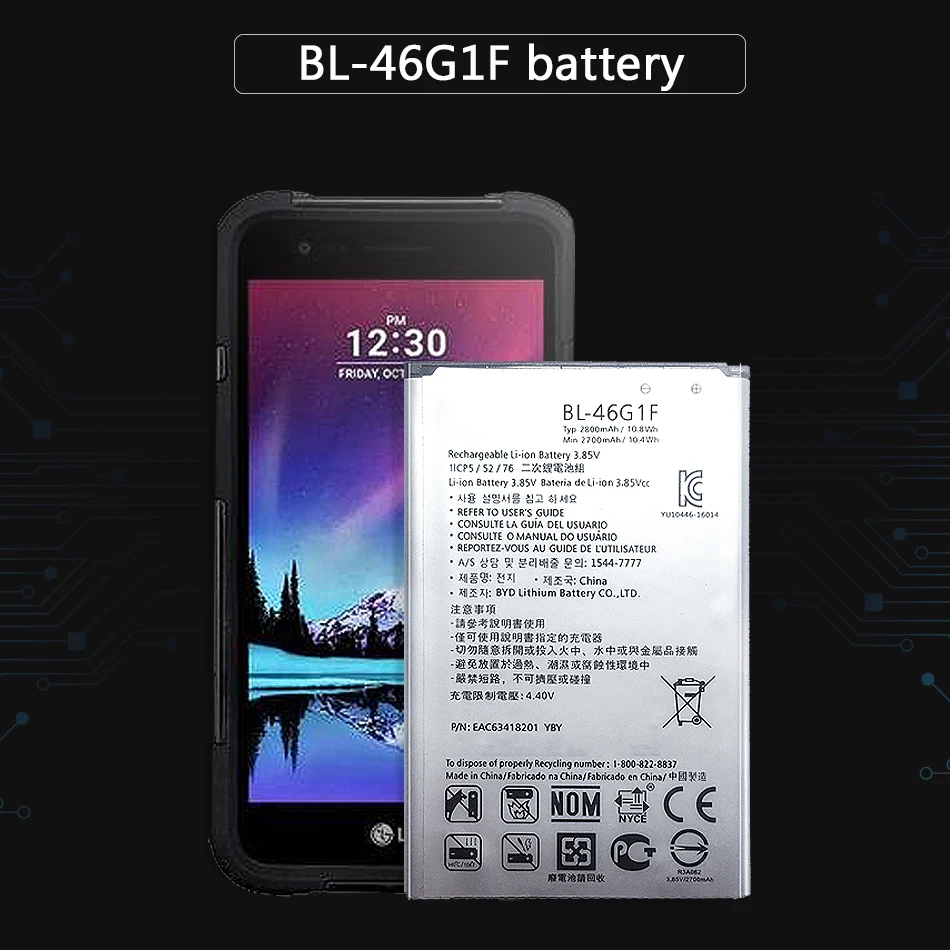 2700 мА/ч BL 46G1F Батарея для LG K10 2017 версия K20 плюс TP260 K425 K428 K430H m250 Перезаряжаемые