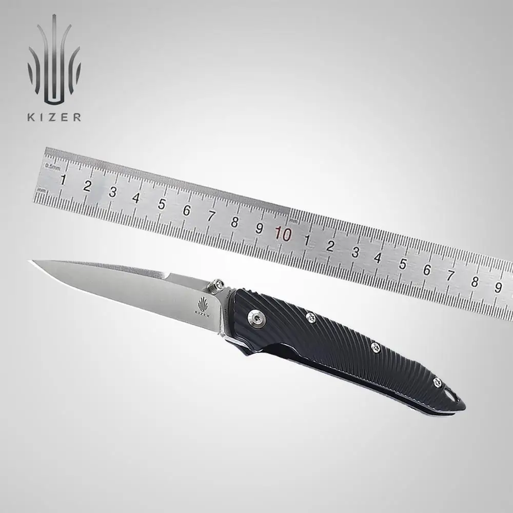 Карманный мини нож Kizer Ki4419A4 лезвие из серебра S35VN алюминиевая ручка