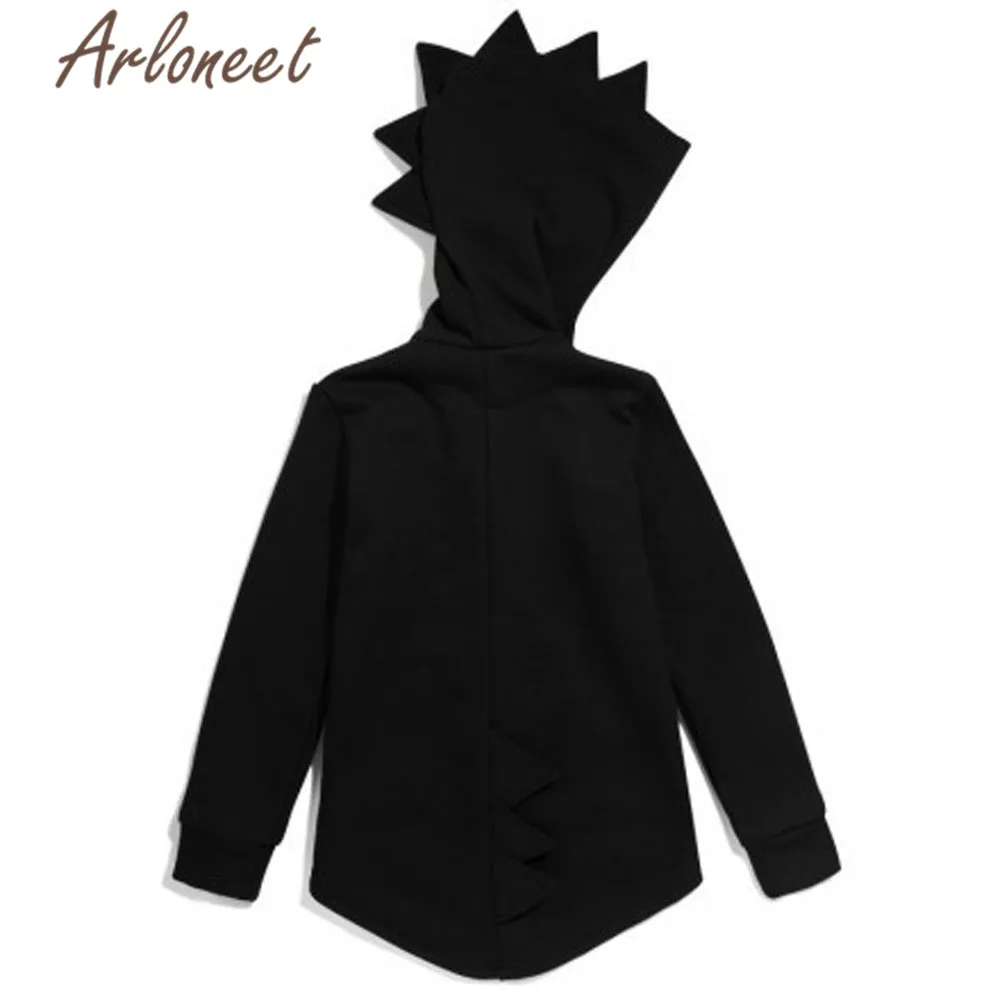 ARLONEET/детское хлопковое пальто; пальто на молнии для девочек; Верхняя одежда с капюшоном в стиле динозавра из мультфильма; осенняя куртка; пальто для малышей; Длинная Верхняя одежда для мальчиков