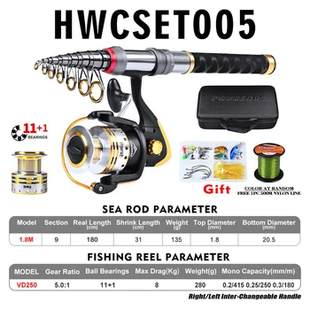 

1 Set Full Function Fishing Kit - Fishing Rod + Reel + Fishing Bag +Bait Accessories Box Portable Rod Wheel Line