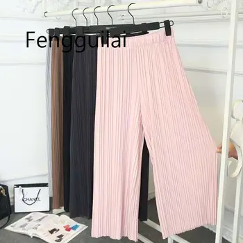 

Autumn Summer Big Size Pants Beach Women High Waist Loose Wide Leg Trousers Ladies black Hollow Out Sexy Red Solid Pants Female
