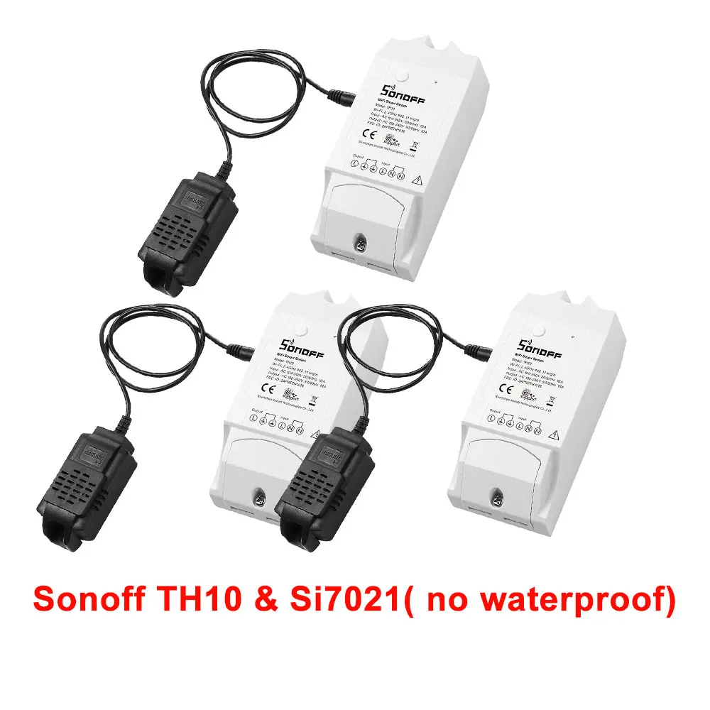 3PCS TH10 Si7021 Itead 3 шт. Sonoff TH10 Wifi умный дистанционный переключатель управления Поддержка датчика контроля температуры и влажности работает с Alexa IFTTT - Комплект: 3PCS TH10 Si7021