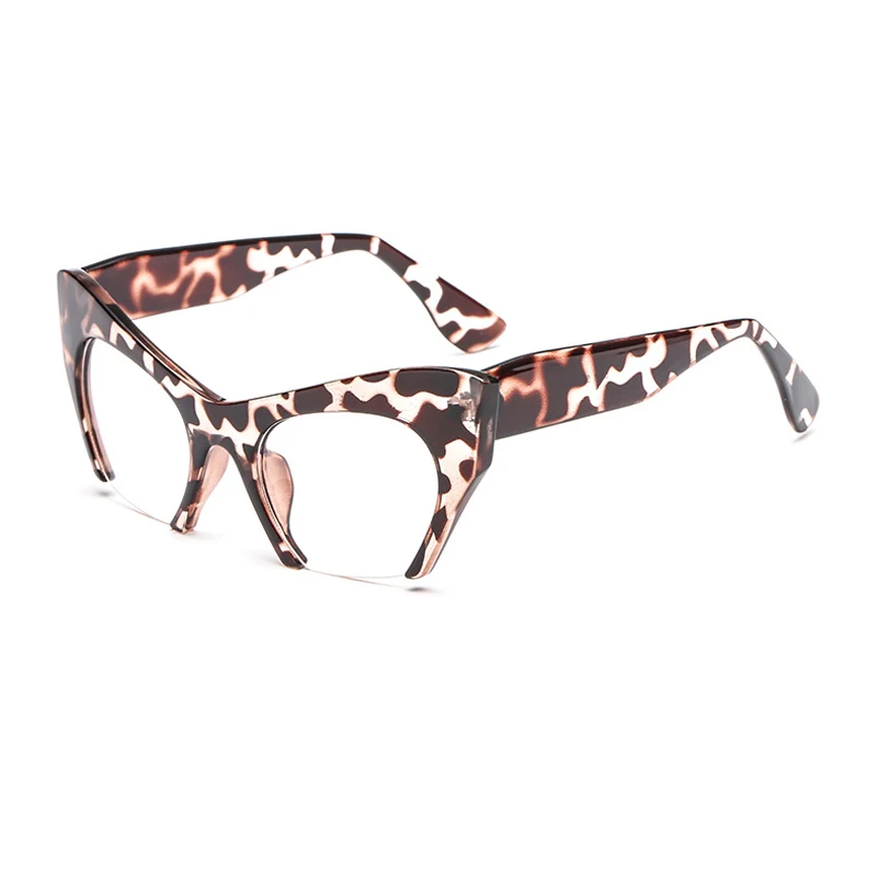 Iboode половина оправа «кошачий глаз» оправа для очков Женская трендовая стильная брендовая дизайнерская мода компьютерные очки люнет женские очки - Цвет оправы: Dapple