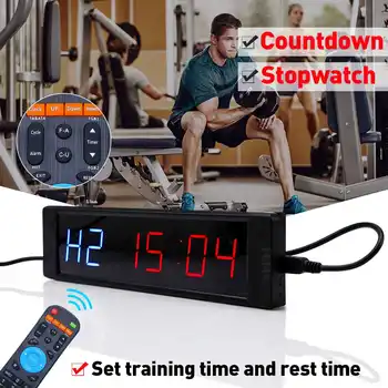 

Training Timer LED Display Electronic Clock Stopwatch Interval Timer Prescise Wall Clock with Remote for Gym Fitness Training