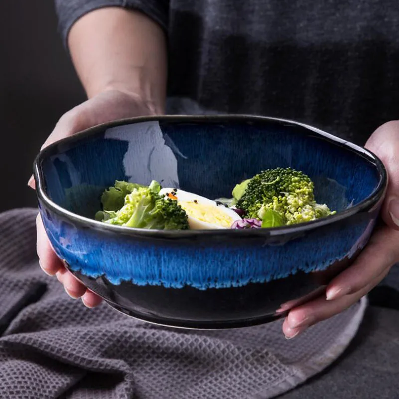 Creative Ceramic Salad Bowl Big Tableware Fruit Vegetables Bowl