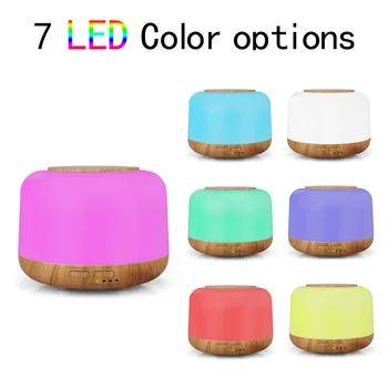 

Hot Sales Aroma Diffuser Wood Grain Humidifier Colorful Night Light Essential Oil Diffuser Non-Printed 300ml Humidifier Batch