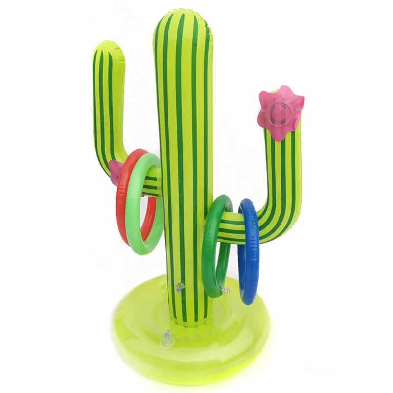 Summer Family Outdoor Party Game New Cactus Swimming Pool Ring Toss Games Inflatable Toys With 4 | Игрушки и хобби