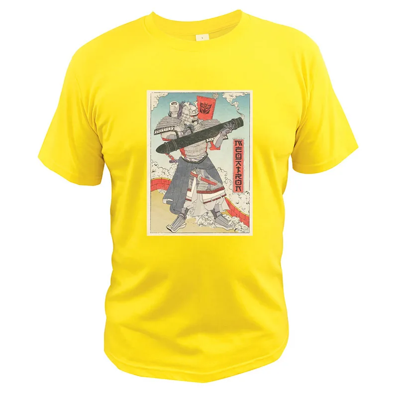 Megatron футболка Трансформеры самурайский цифровой принт европейский размер высокое качество вырез лодочкой в японском стиле Ukiyo E топы Decepticons рубашка - Цвет: Цвет: желтый
