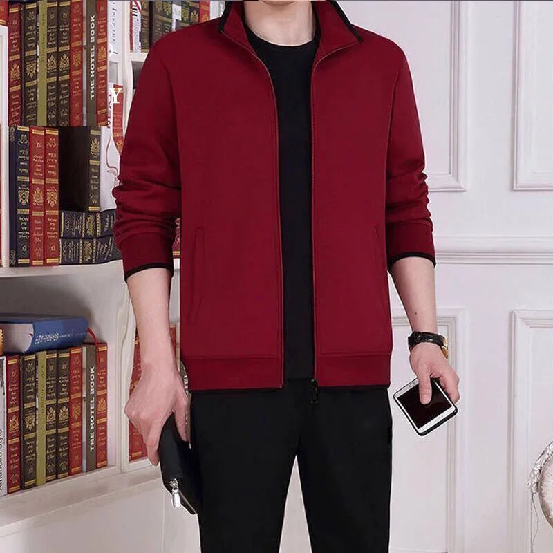 

Middle-aged Leisure Suit Men's Spring And Autumn Sports Set Large Size Casual Coat Pants Two-Piece Set Tz182