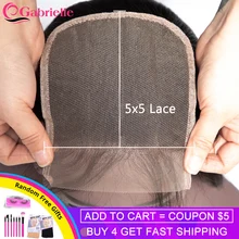 Gabrielle 5x5 кружева закрытие бразильские прямые волосы /средний/три части Волосы remy застежка с волосами младенца человеческие волосы 8-22 дюйма