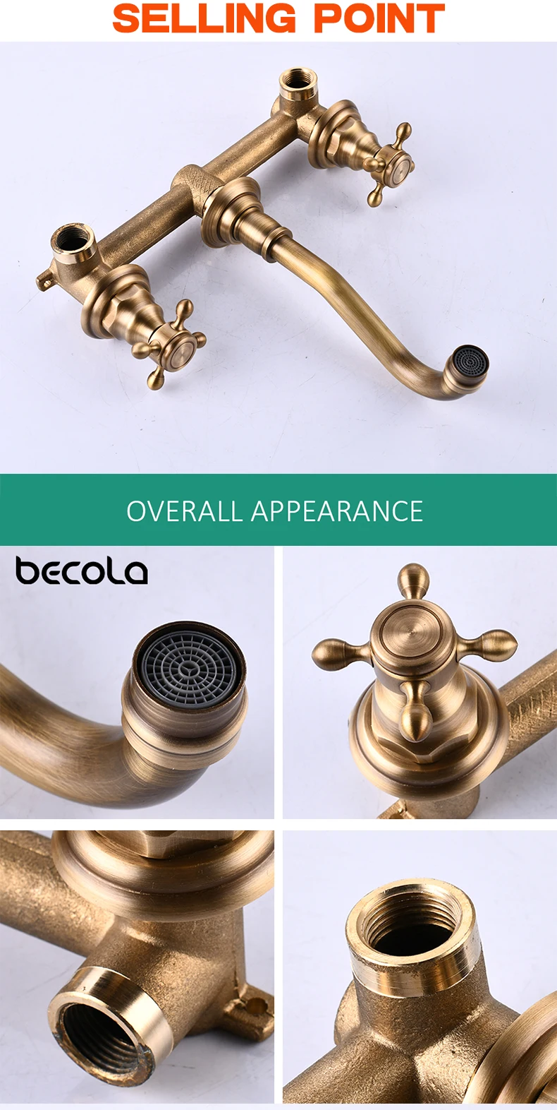 Robinet De Lavabo De Salle De Bain En Bronze Antique, Mitigeur En Laiton Et Cuivre Pur 19 5 Cm 97022163