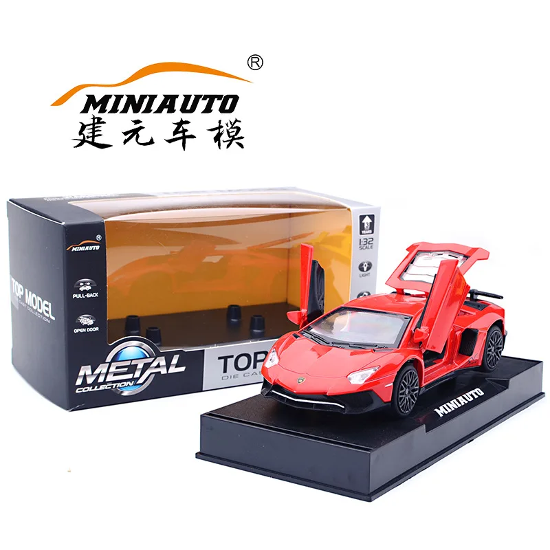 

Zhenwei Simulation LB Aventador Alloy Car Model Evanta Sports Car Toy Pull Back Door Open Sound and Light
