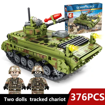 

Children's assembling building block toy 86 type crawler infantry fighting vehicle DIY educational building block assembly toy