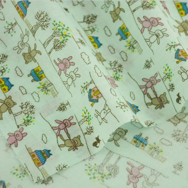 Booksew 9 Designs Cotton Fabric &quotRetro Turquoise&quot Bundle Tilda Quilting Scrapbooking Patchwork Cloth 50CMx50CM/Piece|patchwork cloth|designer