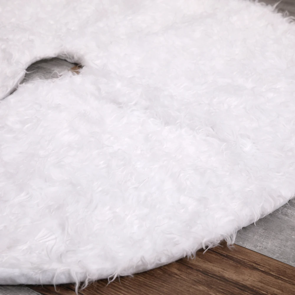 Christmas Tree Plush Skirt Decoration Faux Fur Christmas Tree Skirt Decor Birthday Party Decoration School Outdoor