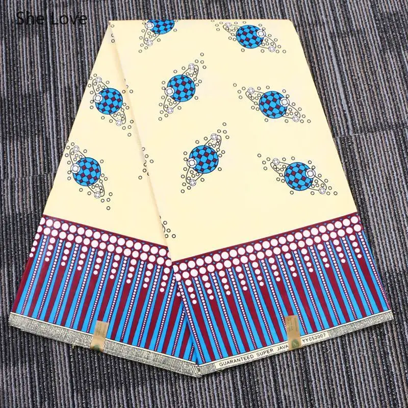 She Love 1 ярд Анкара Африканский батик настоящий воск с фабрики с цветочным принтом хлопчатобумажная ткань для вечерние платья Изготовление Diy Швейные материалы