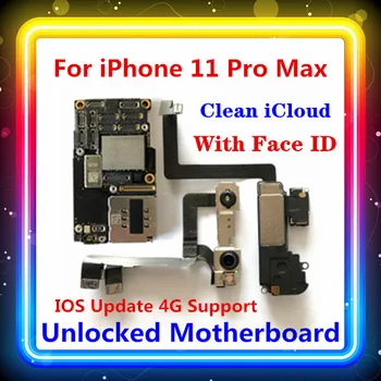 

Unlocked Motherboard For iPhone 11 Pro Max Clean iCloud With Face ID For iPhone 11 Pro Max logic board 64gb/256gb/512gb 4G SIM