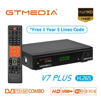 

GTMEDIA V7 PLUS satellite Receiver HD DVB-S2 Dvb-t2 Tuner Digital Receiver Wifi Free clines TV Box Youtube receptor Set Top Box