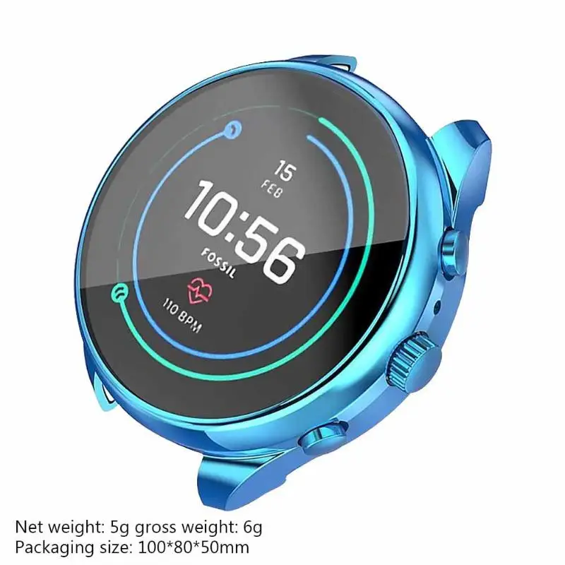 All-Around Soft TPU Anti-scratch Protective Case TPU Non-toxic Durable Touch Screen Accuracy for Fossil Ftw6022 Accessories - Цвет: Синий