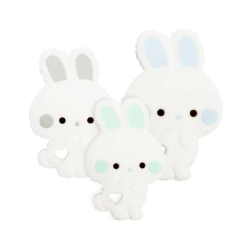 

10PCS/lot Animal Baby Teether Bunny Shape Teething Pendant for DIY Chewable Necklace Food Grade Toddler Teether Toys