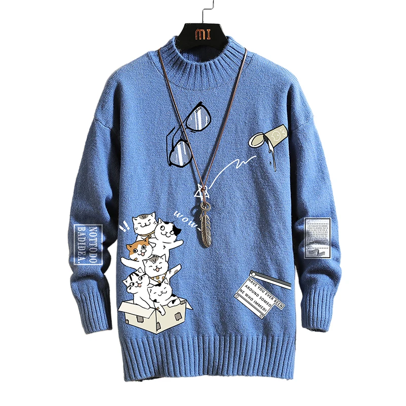 

Fashion Mens Turtleneck Sweater Knittde Pullovers Mens Clothes Autumn Winter Casual Sweater Turtleneck Slim Fit Warm Pullovers
