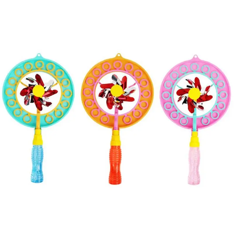

Child Windmill Bubble Machine with Refill Bottle Automatic Soap Bubble Stick Indoor Outdoor Games Toys Birthday Party Gift