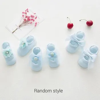 

Baby Socks 0-24 Months Toddler Girls Ankle Socks Lace Bow Tie Ruffled Trim Non Slip Cotton Crew Socks