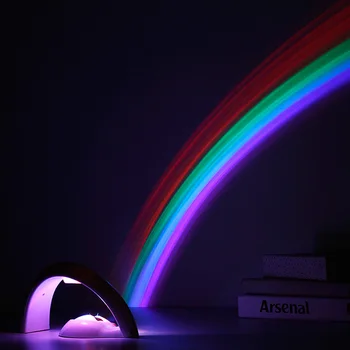 

2nd Generation 3D Romantic Rainbow Projector Color LED Night Light Atmosphere Lamp for Baby Bedroom Home Decor