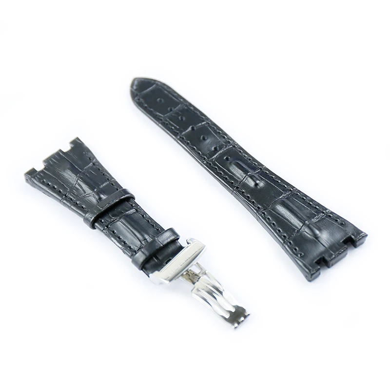 Leather strap men's watch accessories for AP28mm outdoor sports waterproof leather bracelet steel buckle watch band