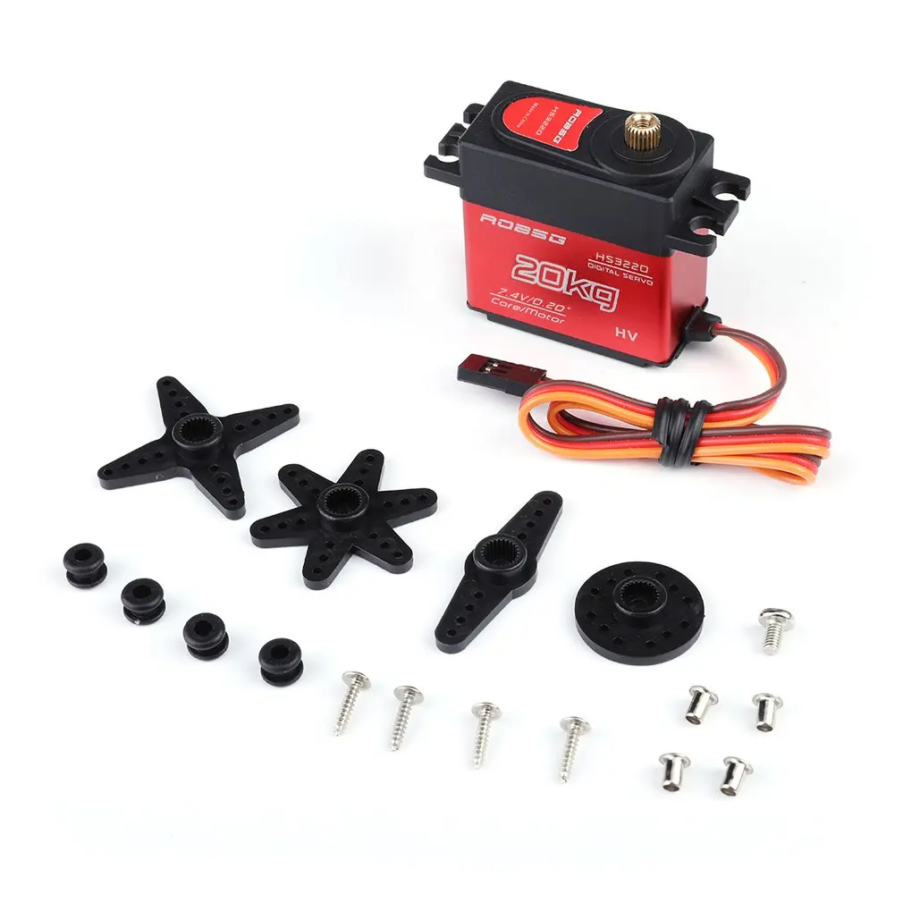 

2019 HS3220 Digital RC Servo Waterproof 20KG Torque Metal RC Servo Motor For Baja RC Car Parts Accessories Double ball bearing