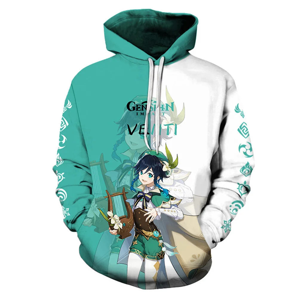 Genshin Impact Cosplay Hoodie 3D Ʈ ĵ Ƽ   ĳ־ ƮƮ Ǯ