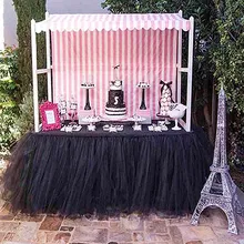 100 см Тюлевая юбка для стола в стране чудес, юбка-пачка для стола, свадьбы, дня рождения, ребенка, украшение для дома, украшение для банкета и вечеринки