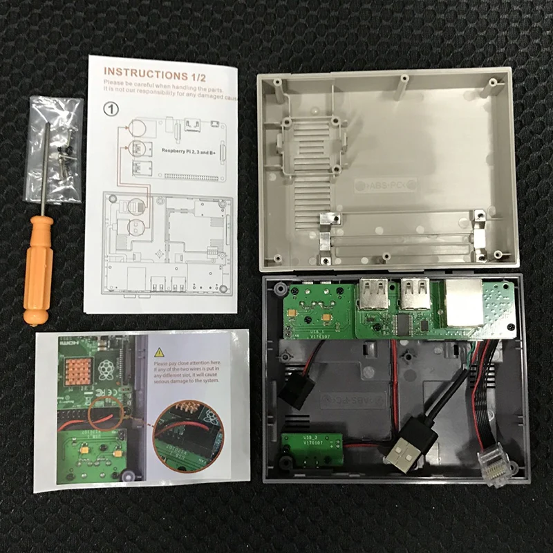  Raspberry Pi Protection Case 7 In 1 NESPi for Raspberry Pi 3B+ DIY Kit Gaming Controller Cooling Fa