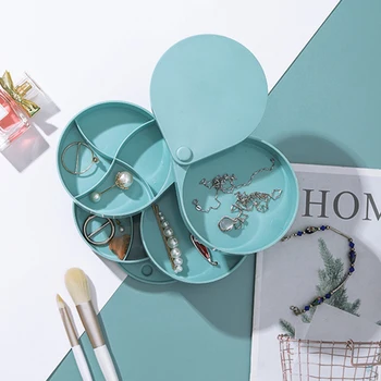 

Multilayer Advanced Rotating Plastic Jewelry Box Rotating Jewelry Rack Storage Box Compartment Organizer Display Case Boxes
