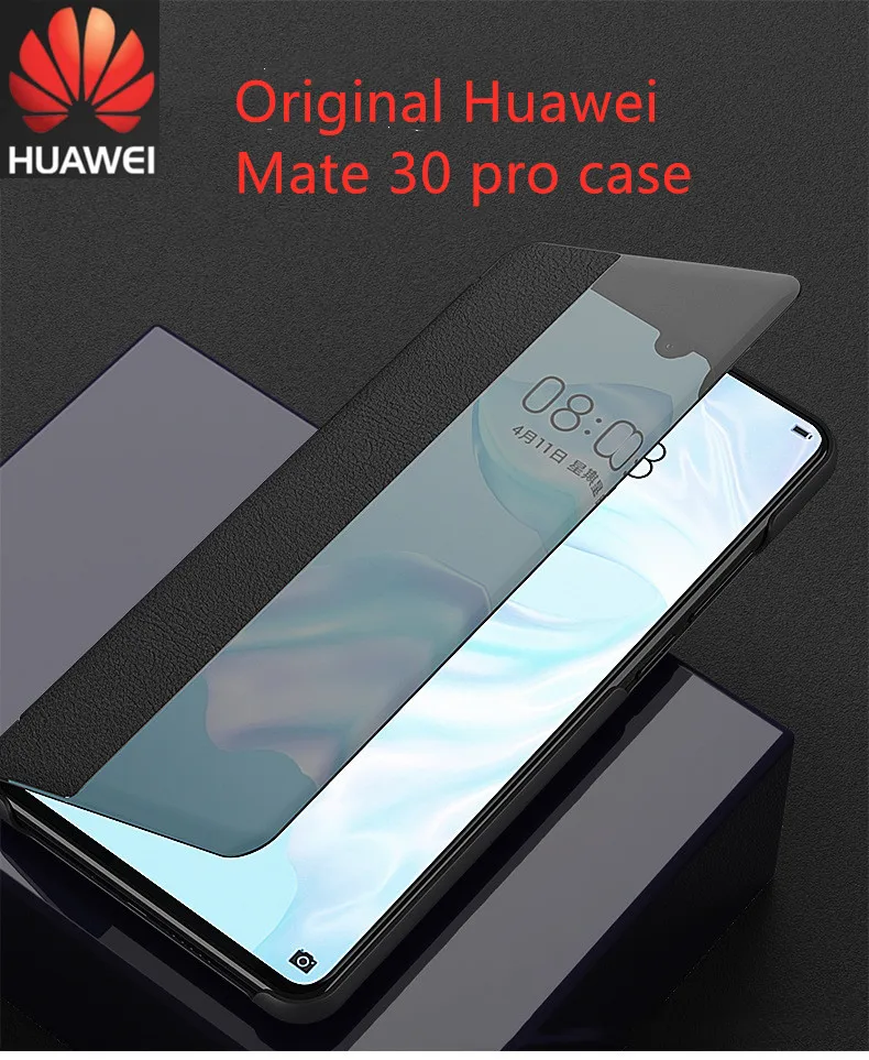 Роскошный Смарт-Чехол 30pro из натуральной кожи с Откидывающейся Крышкой для huawei mate 30 20 P30 Pro mate 20x mate 30 5G чехол для телефона с окном обзора