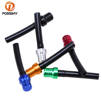 

POSSBAY Aluminum Motorcycle Gas Pit Dirt Bike Fuel Petrol Tank Cap Breather Pipe Hose ATV 2Way Valve Vent Breather Tube Pipe