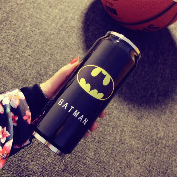 

Suitable for Batman Superman Cans Insulated Cup Birthday Gift Straw Coke Bottle Car Mounted Students