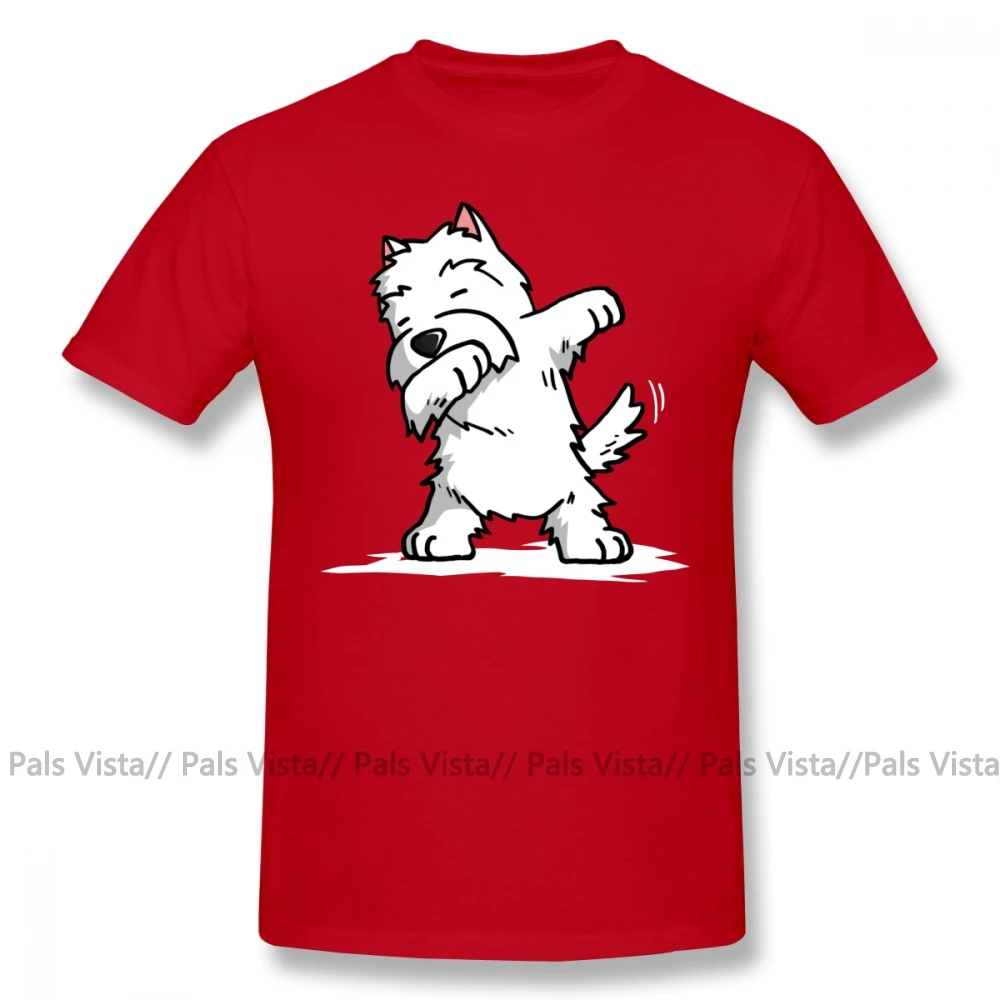 Westie, футболка, смешная, дабинг, Уэст Хайленд, белый терьер, собака, футболка, мужская, короткий рукав, футболка, Пляжная, забавная, плюс размер, футболка - Цвет: Красный
