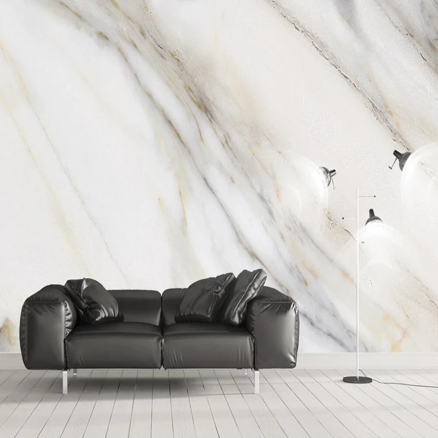 

Drop Shipping Custom Size Mural Wallpaper 3D Marble Aspen White Snow White Marble Background Decorative Mural Wallpaper