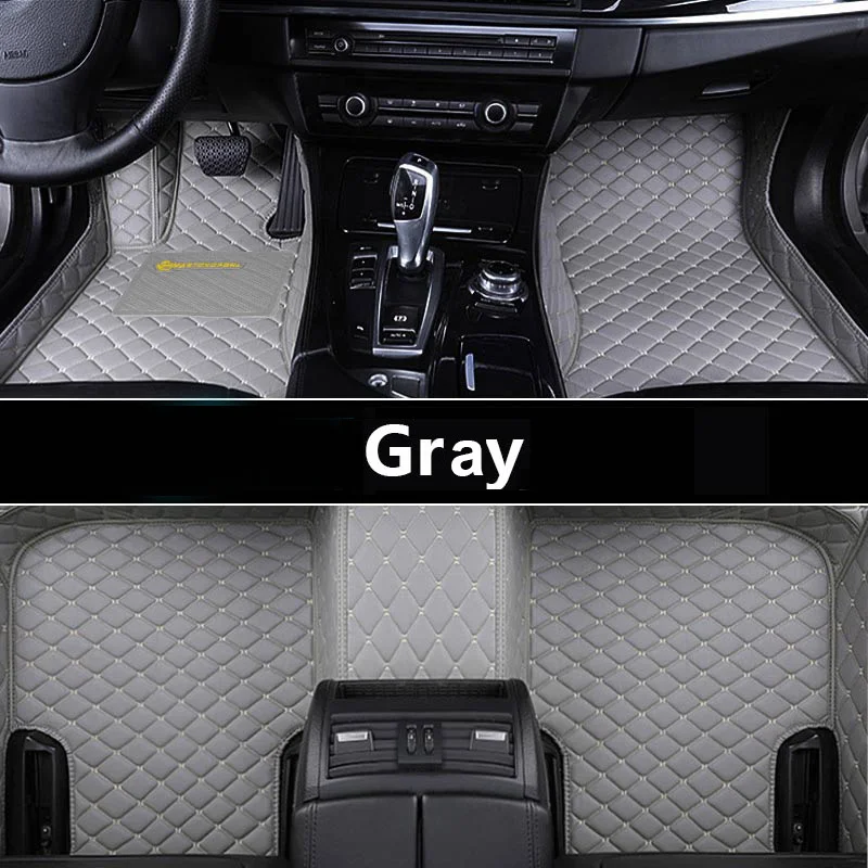 AUTOROWN Leather Car Floor Mats For Mercedes Benz S500 w220, w222, long w221, w140 Automobile Interior Accessories 3D Floor Mat - Название цвета: gray-gray