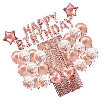 

1 Set Happy Birthday Balloons Rose Gold Birthday Decorations Wedding Party Favor
