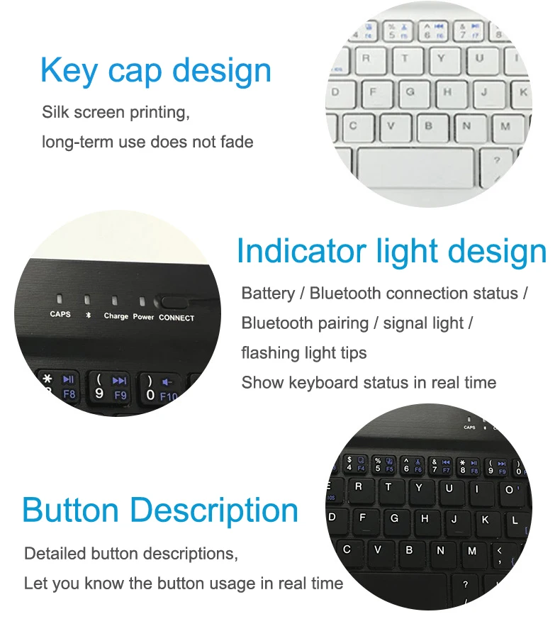 Универсальный чехол для телефона 7 цветов светодиодный подсветкой Беспроводной bluetooth-клавиатура для планшета для Android Mac OS для 9,7 10 10,1 дюймов чехол для планшета ПК